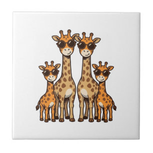Carreau Lunettes de soleil de la famille de girafe Cool T