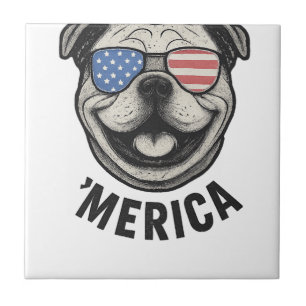 Carreau Lunettes de soleil Drapeau USA � 'MERICA Bulldog P