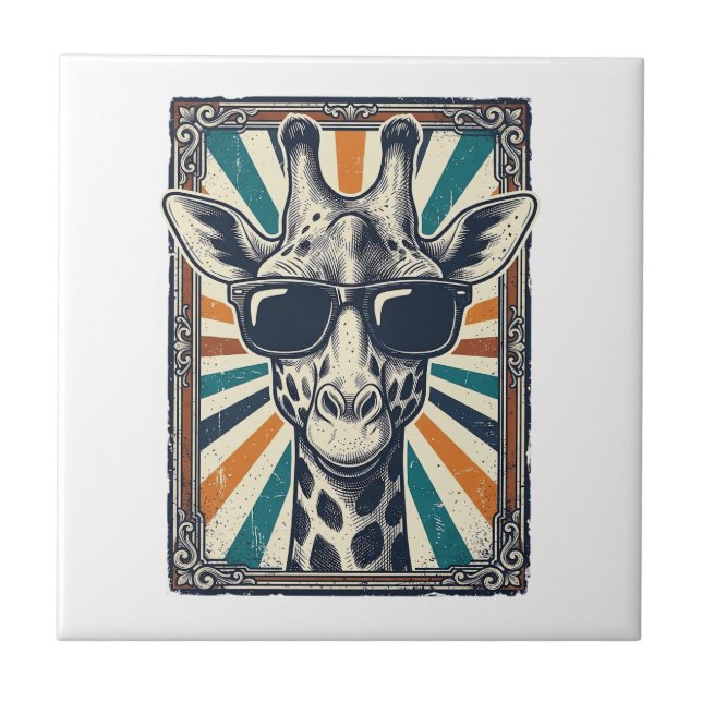 Carreau Lunettes de soleil girafe vintage (Devant)