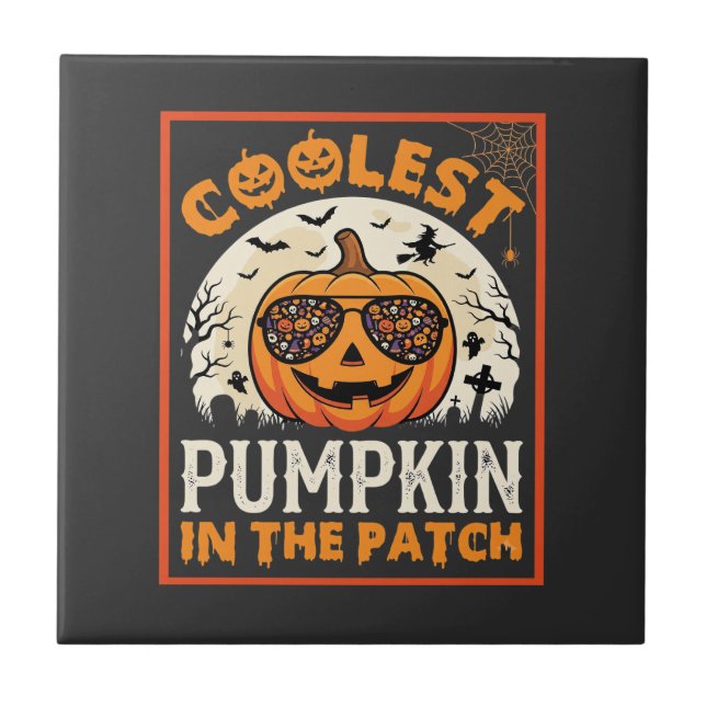 Carreau Lunettes de soleil Halloween Citrouille la plus co (Devant)
