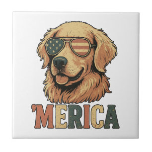 Carreau Lunettes de soleil 'Merica Golden Retriever