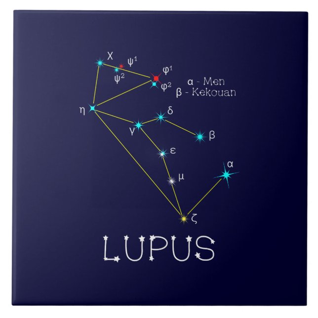 Carreau Lupus de constellation de l'hémisphère sud (Devant)