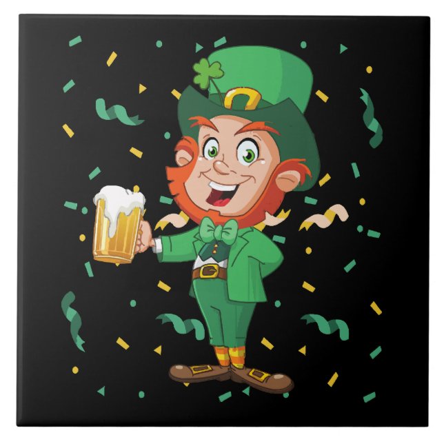 Carreau Lutin buvant de la bière à la Saint-Patrick (Devant)