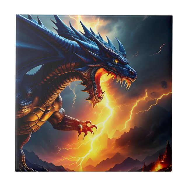 Carreau Lutte contre la foudre du dragon (Devant)