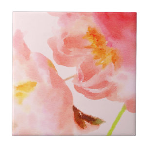 Carreau Luxe Aquarelle Florale rose