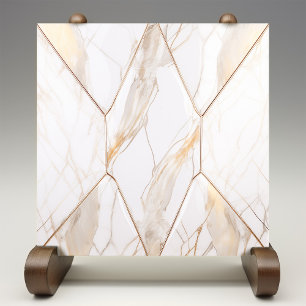 Carreau Luxe Faux Marble Gold Veins Parties scintillant