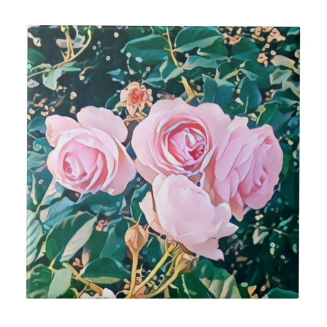 Carreau luxe romantic flowers botanical wallpaper (Devant)