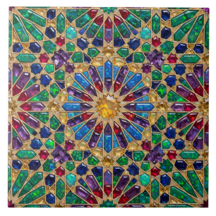 Carreau Luxueux cristal coloré Opale Marocain Zellij