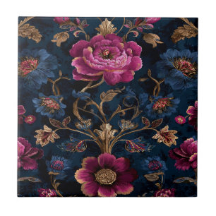 Carreau Luxury Floral Vintage Royal