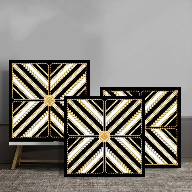 Carreau Luxury Gold Chain and Pearl Elegant Baroque design (Créateur téléchargé)