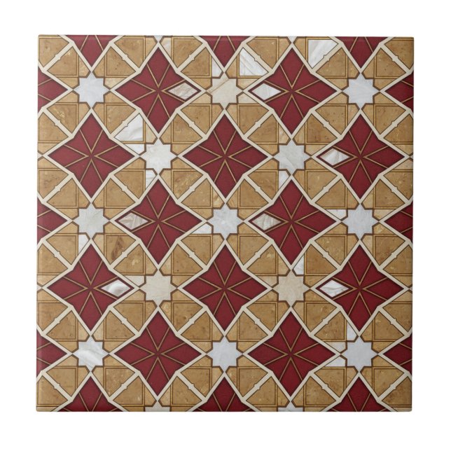 Carreau Luxury Moroccan Zellige Mosaic Seamless Pattern  (Devant)
