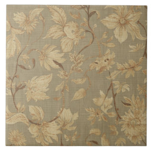 Carreau Luxury Vintage British Antique Beige Floral