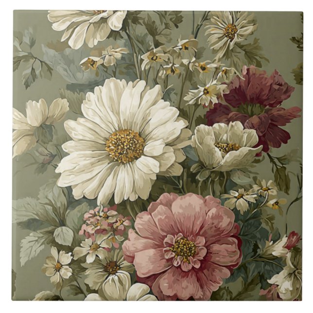 Carreau Luxury Vintage British Classic Delicate Flowers (Devant)