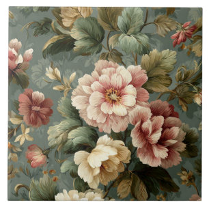 Carreau Luxury Vintage British Classic Roses Flowers