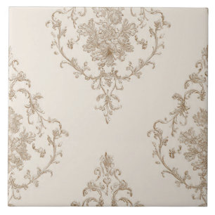 Carreau  Luxury Vintage French Baroque Beige Ivory Minimal