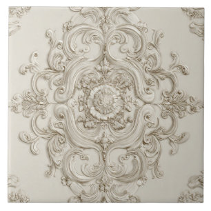 Carreau  Luxury Vintage French Baroque Beige Ivory Minimal