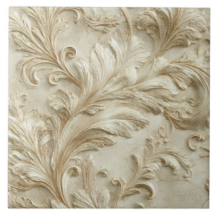 Carreau  Luxury Vintage French Baroque Beige Ivory Minimal