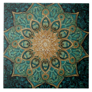 Carreau Luxury Vintage Islamic Geometric Emerald Gold 