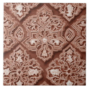 Carreau Luxury Vintage Islamic Geometric Sand Terracotta 