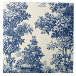Carreau  Luxury Vintage Soft Toile Jouy French Countryside