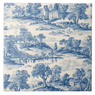 Carreau  Luxury Vintage Soft Toile Jouy French Countryside