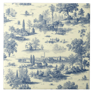 Carreau  Luxury Vintage Soft Toile Jouy French Countryside