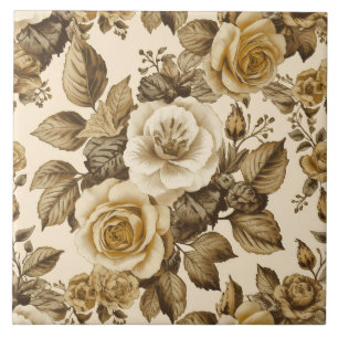 Carreau Luxury Vintage Victorian Floral Rich Gold