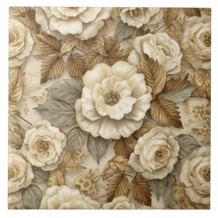 Carreau Luxury Vintage Victorian Floral Rich Gold 
