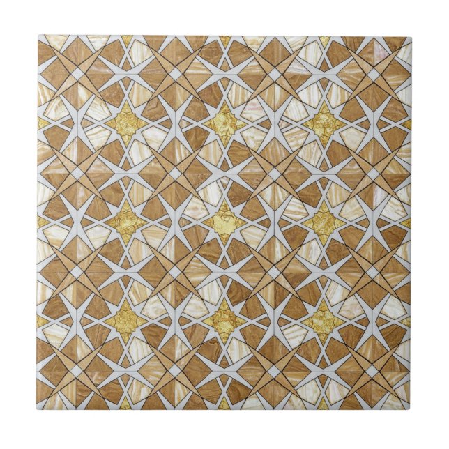 Carreau Luxury Zellige Moroccan Mosaic Pattern Beige Cream (Devant)