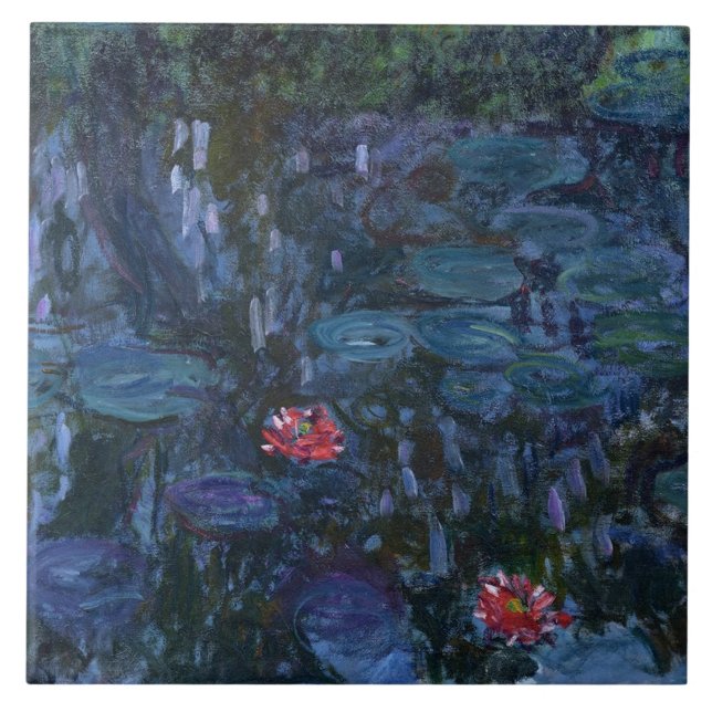 Carreau Lys d'eau Monet et réflexions d'un saule (Devant)