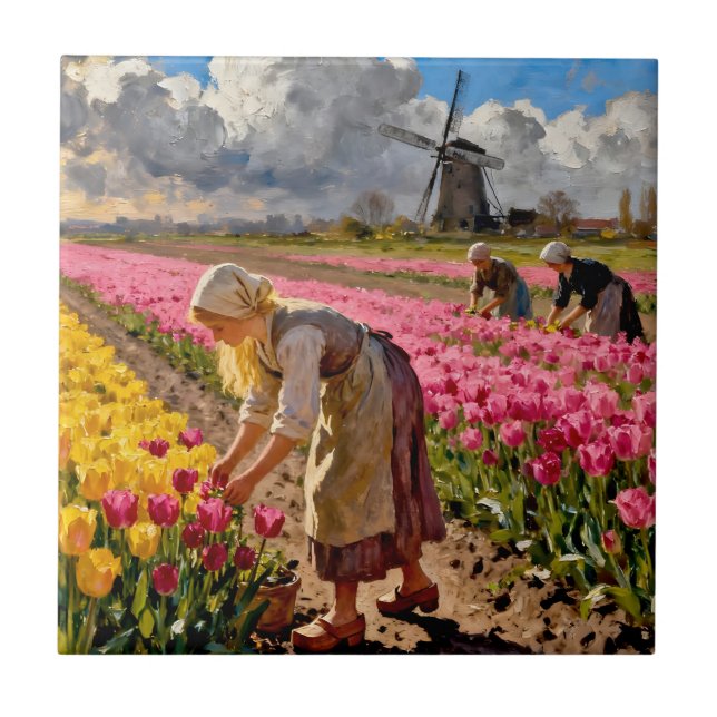 Carreau « Lysbeth dans la lumière ambre » - Un paysage née (Devant)