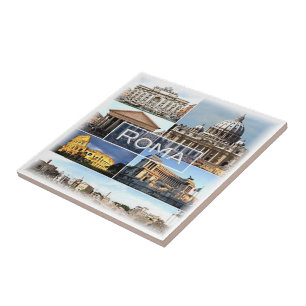 Carreau LZO010 mosaïque de ROME, Latium, Italie,