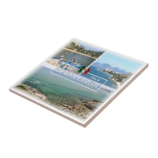 Carreau LZO017 SPERLONGA, Mosaïque, Latium, Italie, (Côté)