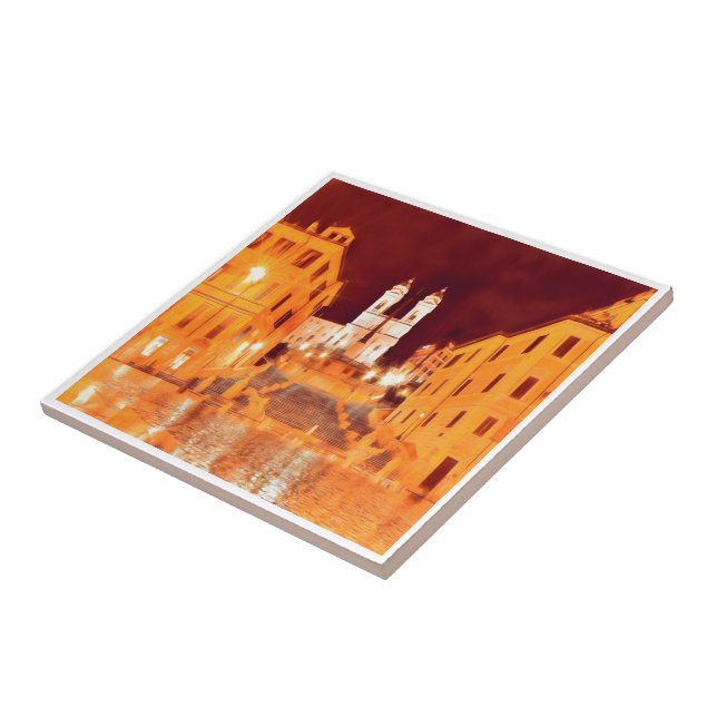 Carreau LZO051 PIAZZA DI SPAGNA, ROME by Night, (Côté)