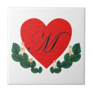 Carreau M dans un coeur