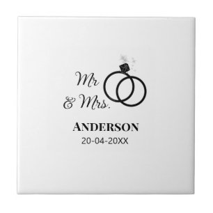 Carreau M & Mme ajoutent nom de famille date année cadeau 