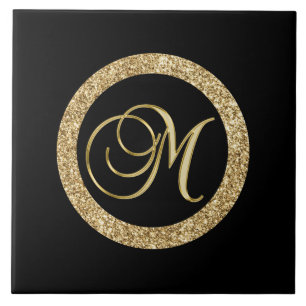 Carreau M monogramme or