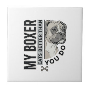 Carreau Ma chemise pour amoureux de Boxer Mange Mieux Que
