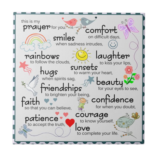 Carreau Ma Prière Pour Vous (Devant)