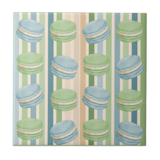Carreau Macaron Light Blue and Soft Olive Green