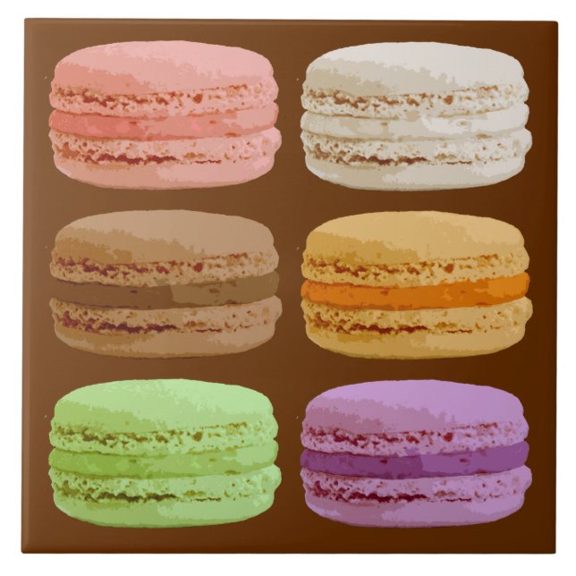 Carreau Macarons français, Pastels multicolores (Devant)