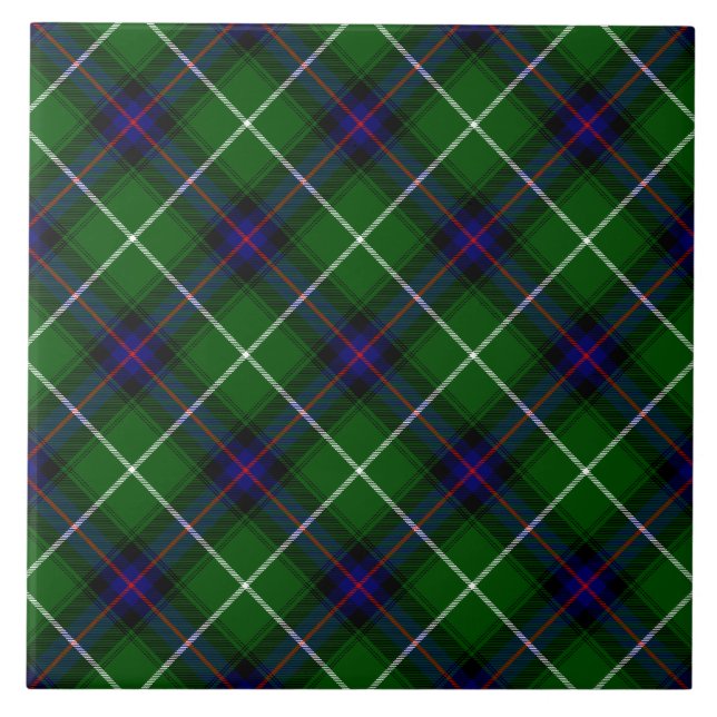Carreau MacDonald tartan bleu vert plaid (Devant)