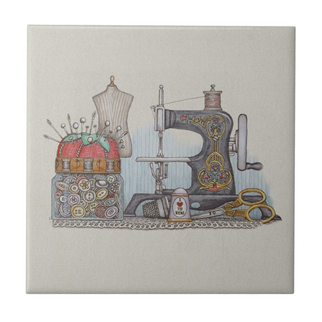 Carreau Machine à coudre actionnée à la main (Devant)