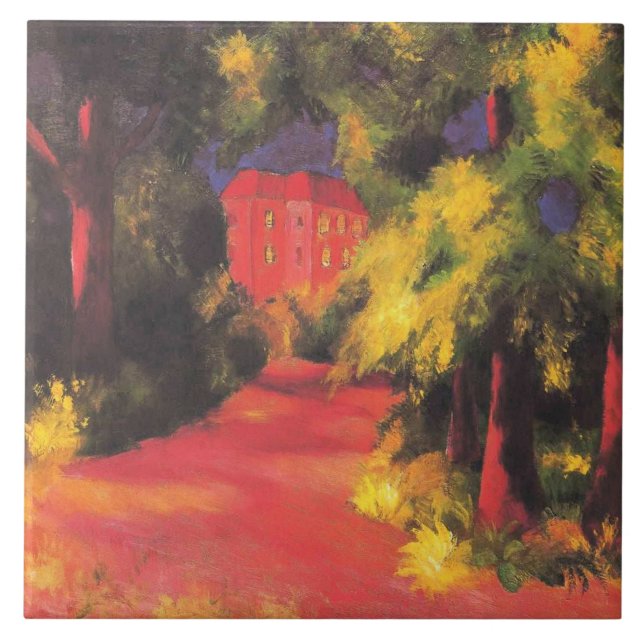 Carreau Macke - Maison rouge dans le parc, (Devant)