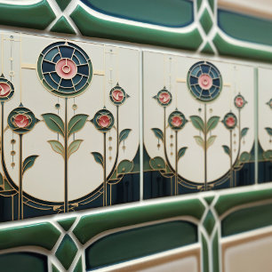 Carreau Mackintosh Art Déco Abstrait Floral Décor Cer