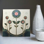 Carreau Mackintosh Art Déco Abstrait Floral Décor Cer<br><div class="desc">Ce carrelage en céramique présente des formes géométriques audacieuses et des motifs floraux complexes qui rappellent le style emblématique de Mackintosh. Il a été un architecte, designer et artiste écossais de premier plan du mouvement Art Nouveau. Ses oeuvres sont caractérisées par des lignes épurées, des formes géométriques et un fort...</div>