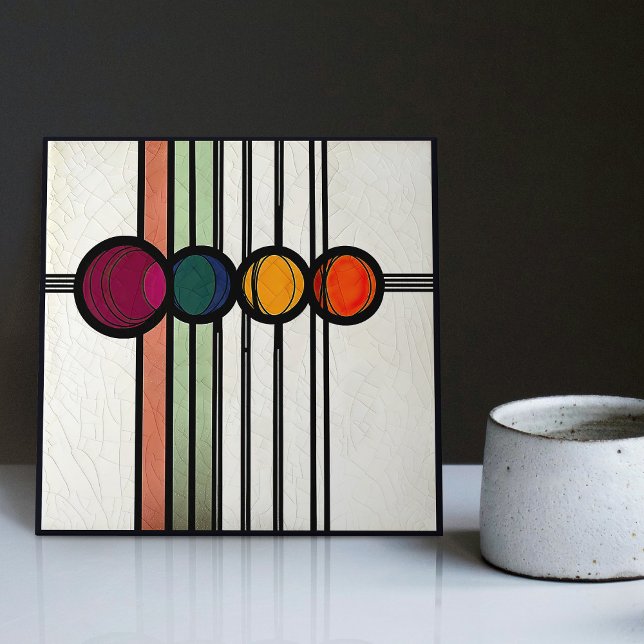 Carreau Mackintosh Art Déco Abstrait Floral Décor Cer (Créateur téléchargé)