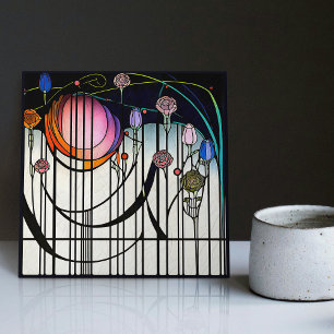 Carreau Mackintosh Art Déco Décor Abstrait Floral