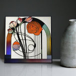 Carreau Mackintosh Art Déco Décor Abstrait Floral<br><div class="desc">Ce carrelage en céramique présente des formes géométriques audacieuses et des motifs floraux complexes qui rappellent le style emblématique de Mackintosh. Il a été un architecte, designer et artiste écossais de premier plan du mouvement Art Nouveau. Ses oeuvres sont caractérisées par des lignes épurées, des formes géométriques et un fort...</div>