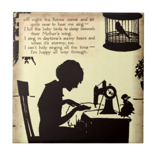 Carreau Madame de couture chanteuse Vintage Fairy Poem